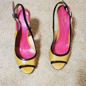 KATE SPADE PEEP TOE MUSTARD SLINGBACK ..SIZE 5